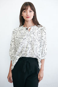 Womens black and white blouse.