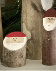 Two little wooden Santa logs buddies.